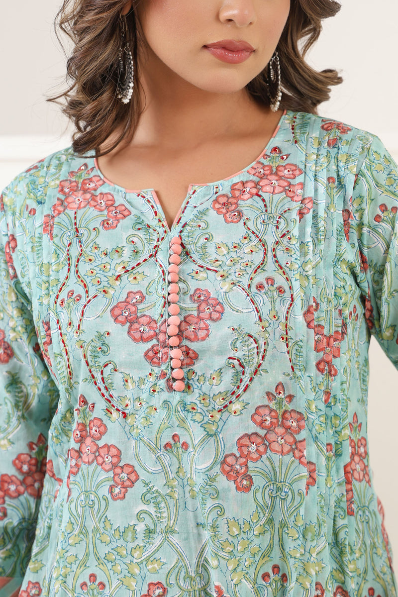 Sky Blue Gulbag Kurta Set