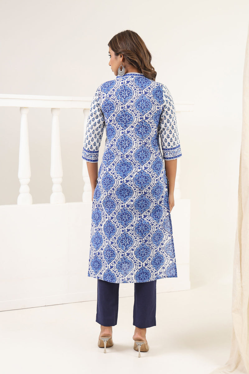 Blue Mehar Angrakha Kurta