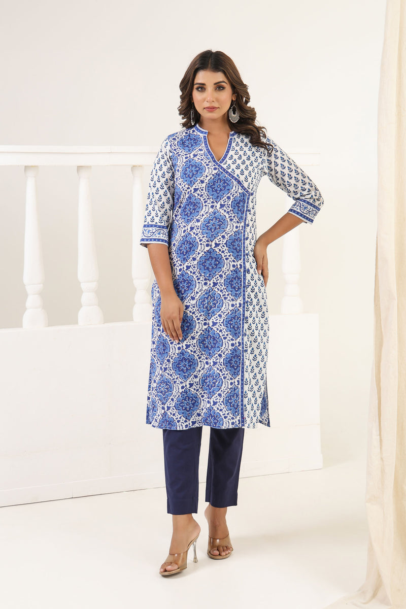 Blue Mehar Angrakha Kurta