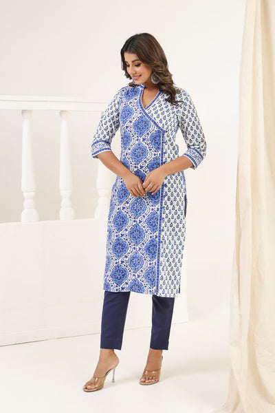 Blue Mehar Angrakha Kurta