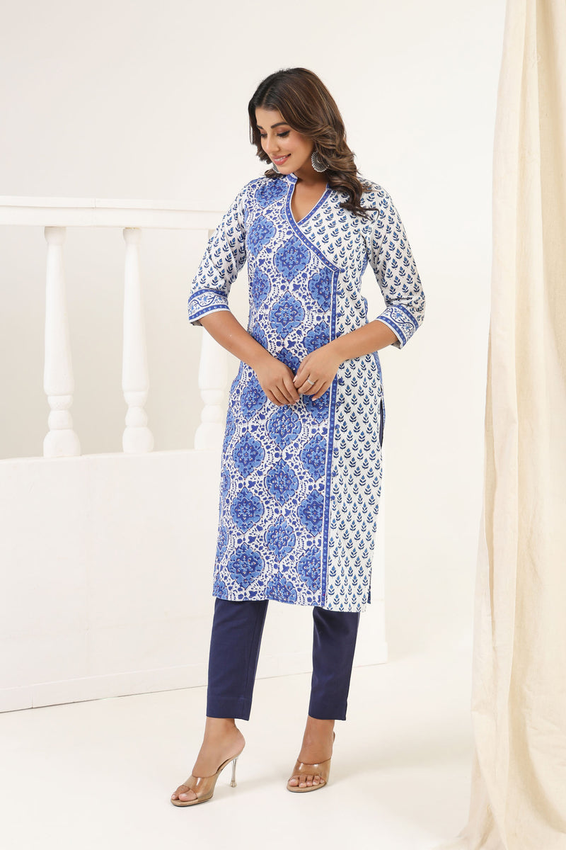 Blue Mehar Angrakha Kurta