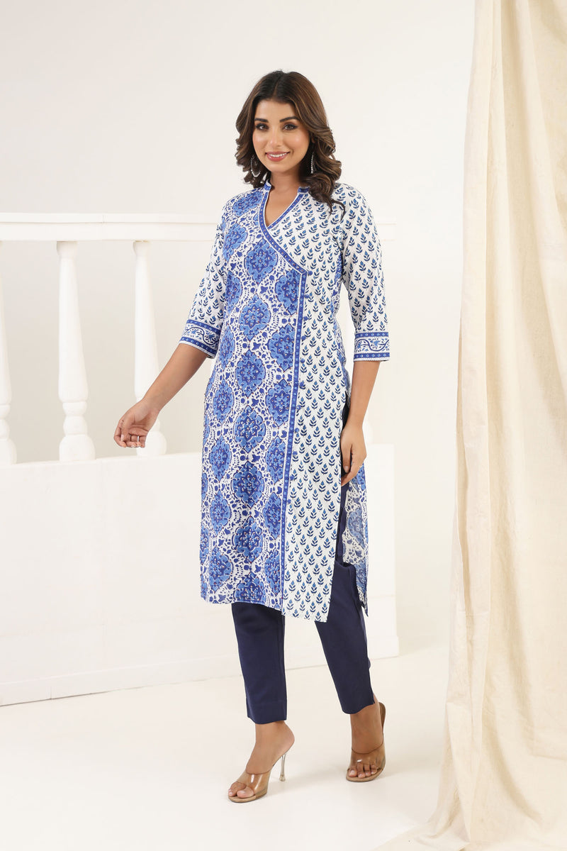 Blue Mehar Angrakha Kurta