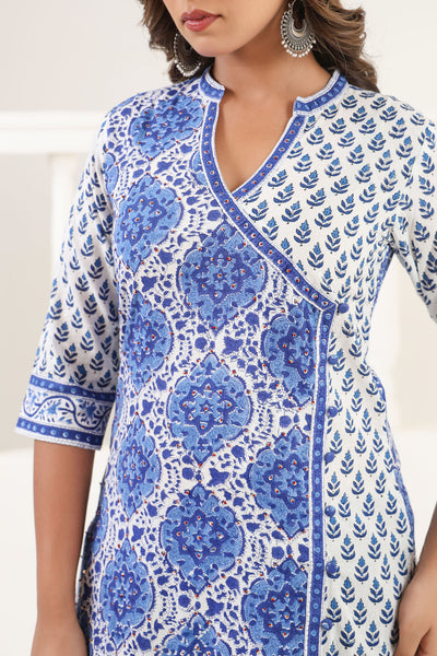 Blue Mehar Angrakha Kurta