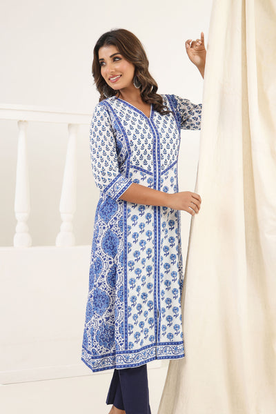 Blue Mehar Panel Kurta