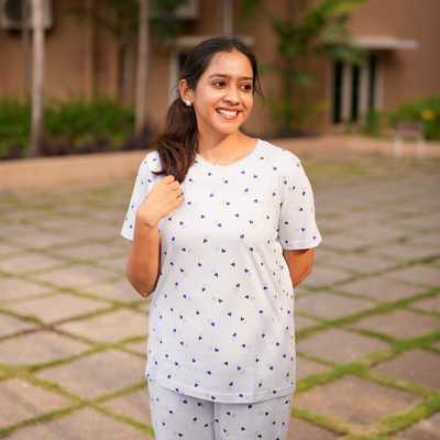BLUE LOVE CO-ORD TEEJAMAS