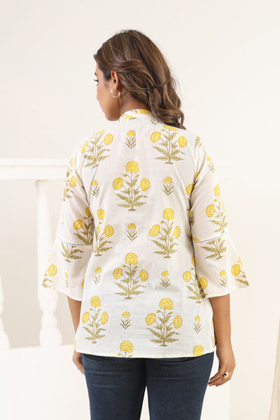Yellow Poppy Short Kurta