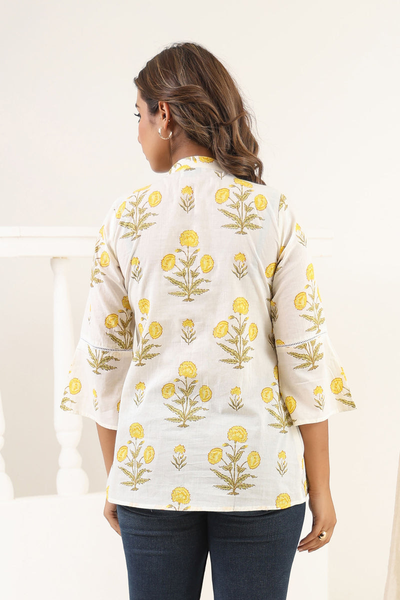 Yellow Poppy Short Kurta