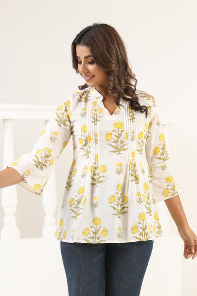 Yellow Poppy Short Kurta