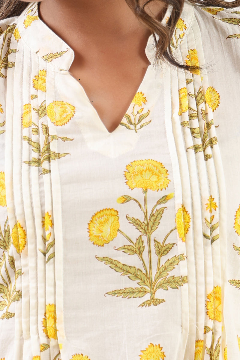 Yellow Poppy Short Kurta