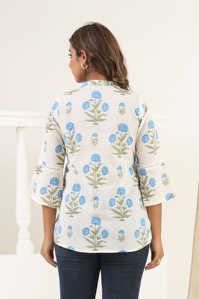 Blue Poppy Short Kurta