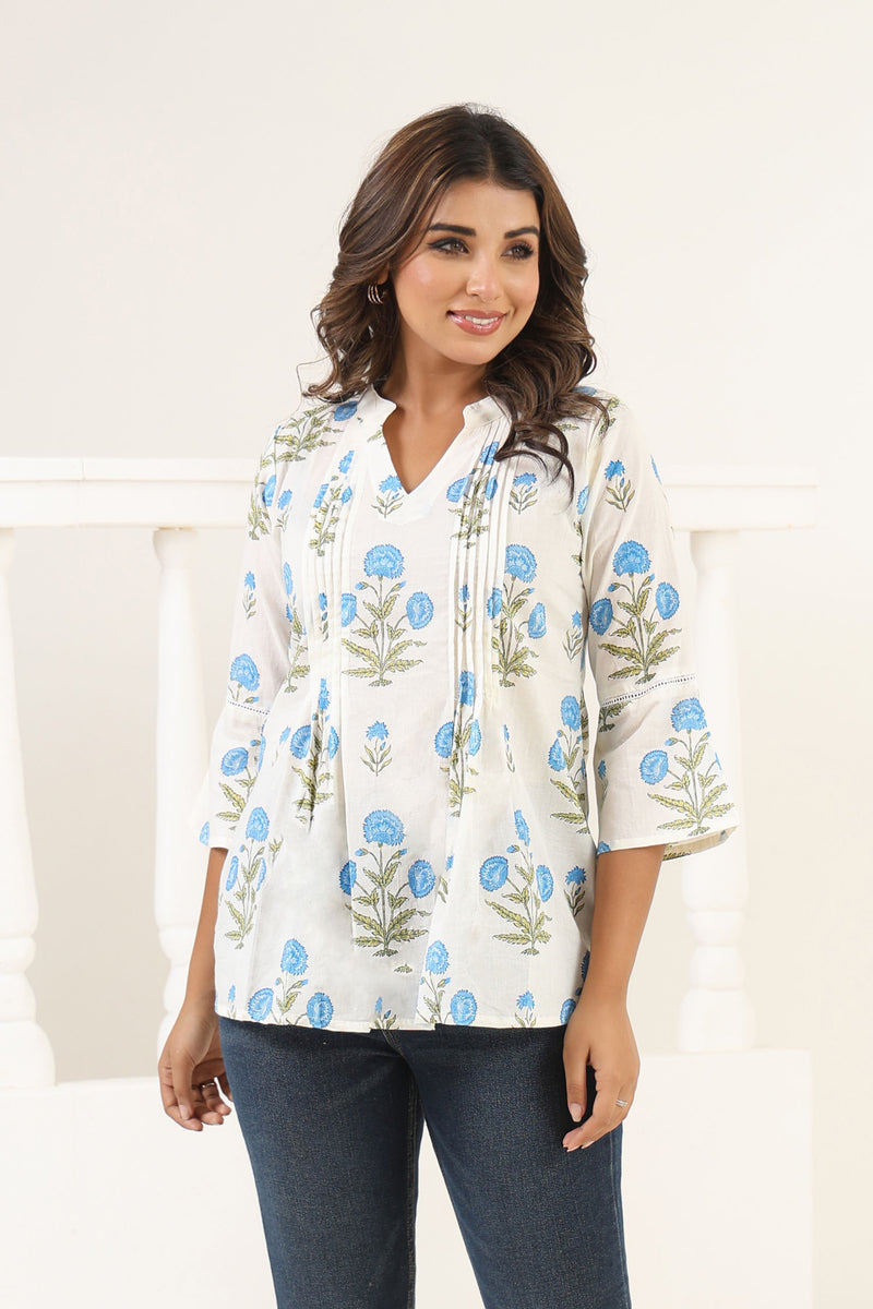 Blue Poppy Short Kurta