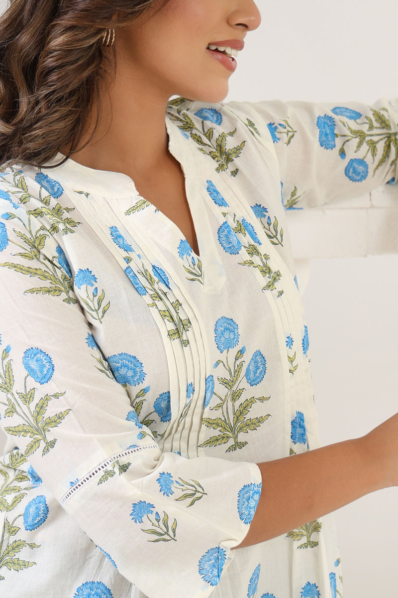Blue Poppy Short Kurta