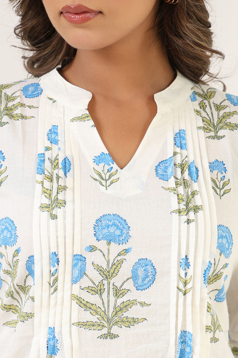 Blue Poppy Short Kurta