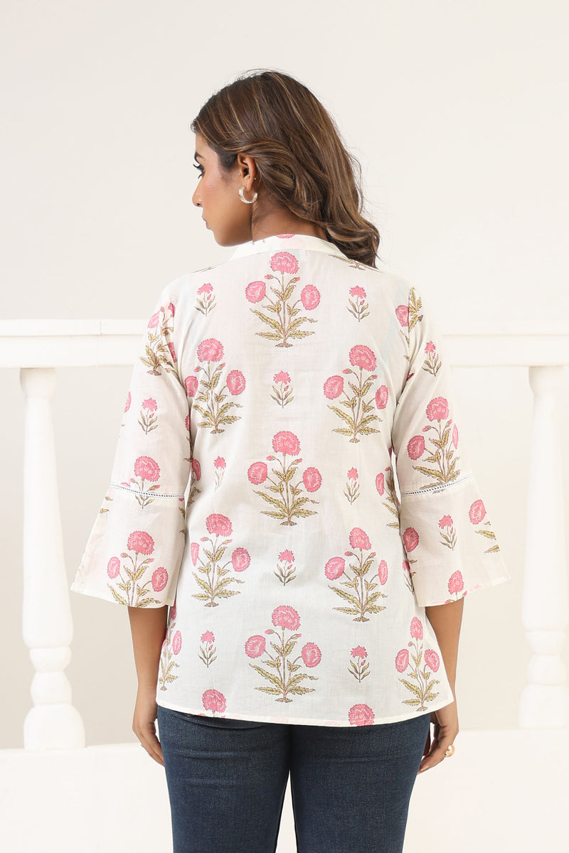 Peach Poppy Short Kurta