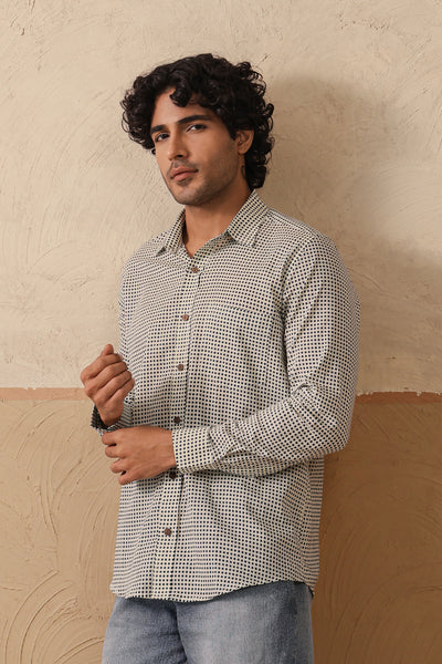 Blue Polka Dot Full Sleeve Shirt