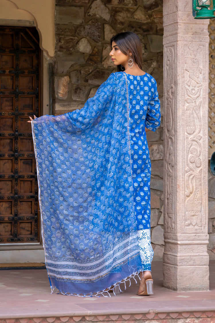 Blue Petunia Kurta Set