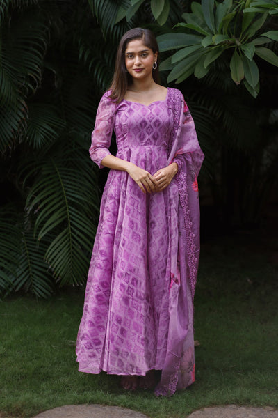 Riya Purple Dress With Dupatta