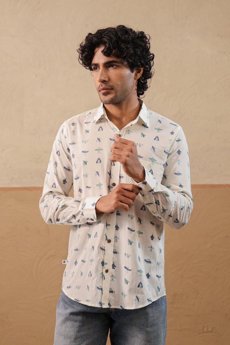 Blue Green Aero Full Sleeve Shirt