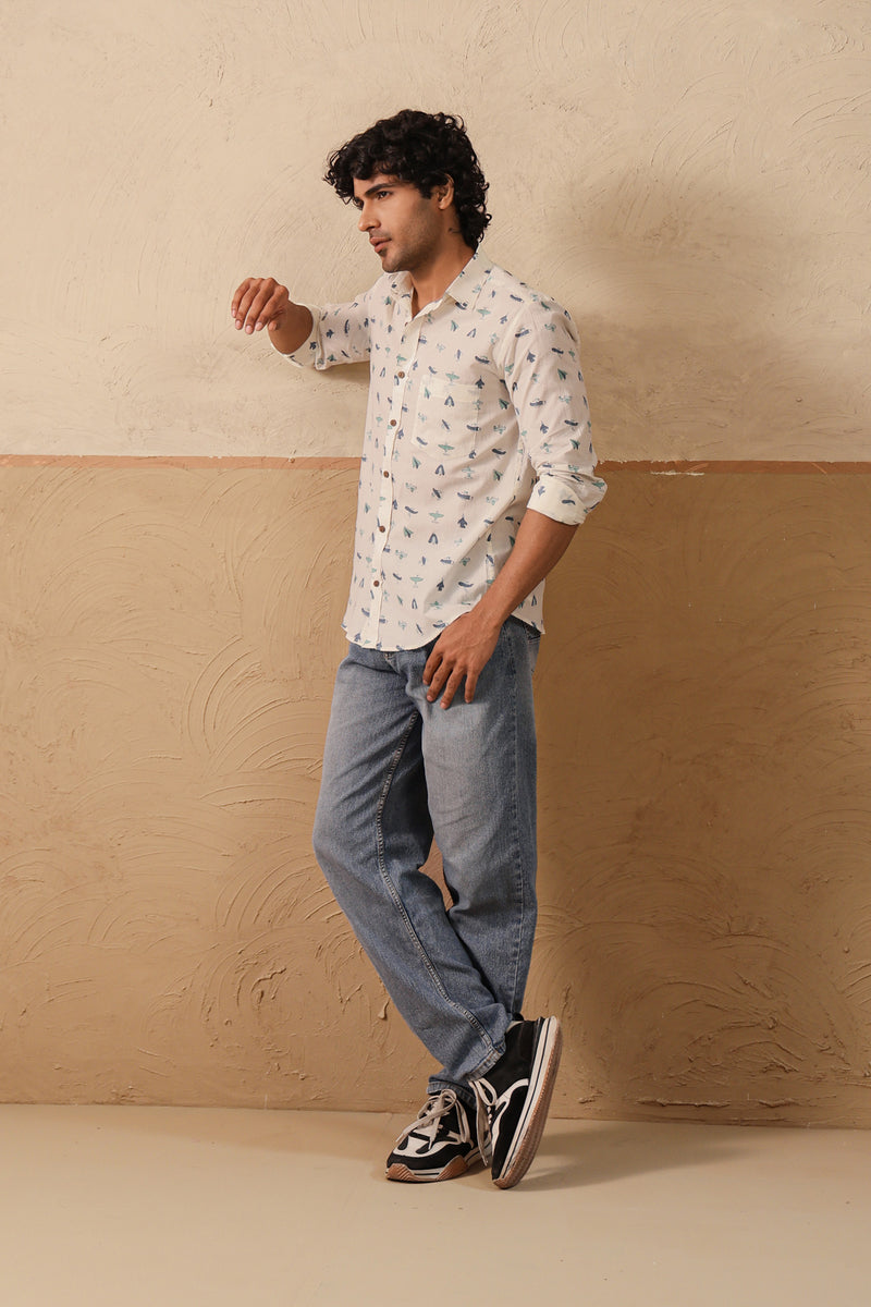 Blue Green Aero Full Sleeve Shirt