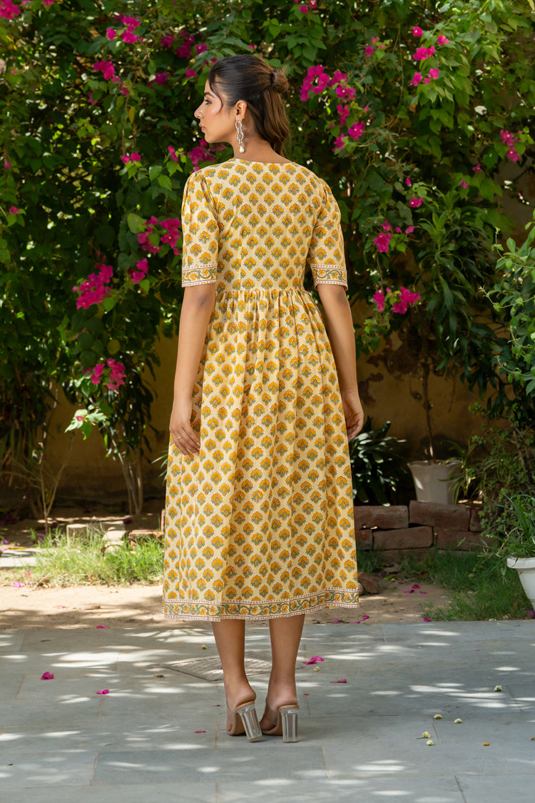 Yellow Buti Nyra Cut Dress