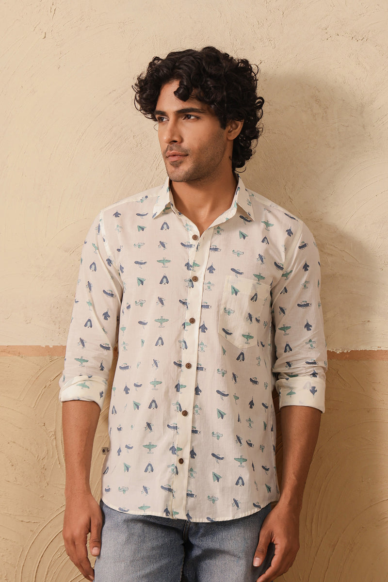 Blue Green Aero Full Sleeve Shirt