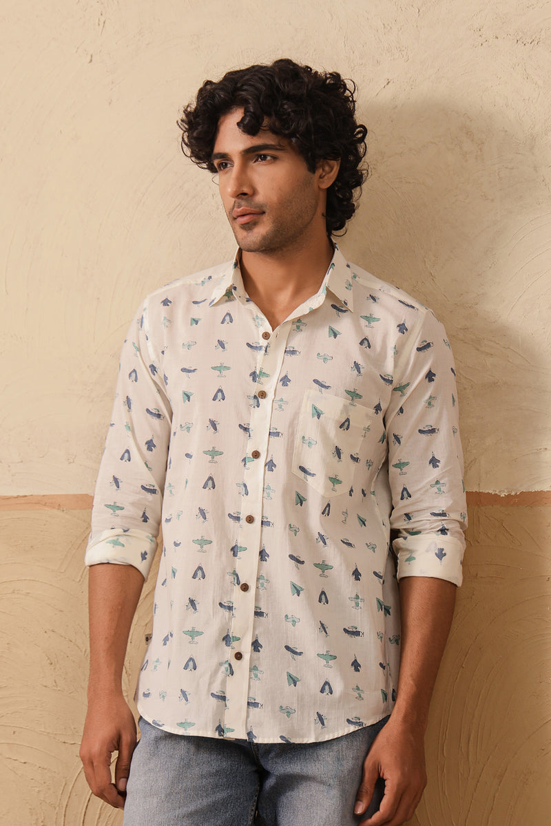 Blue Green Aero Full Sleeve Shirt