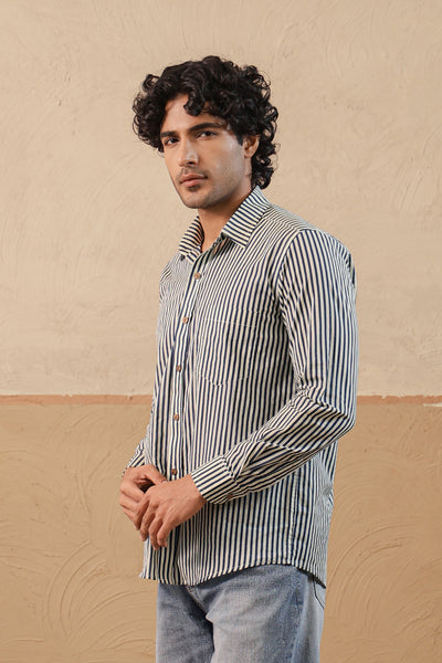 Blue Stripes Full Sleeve Shirt