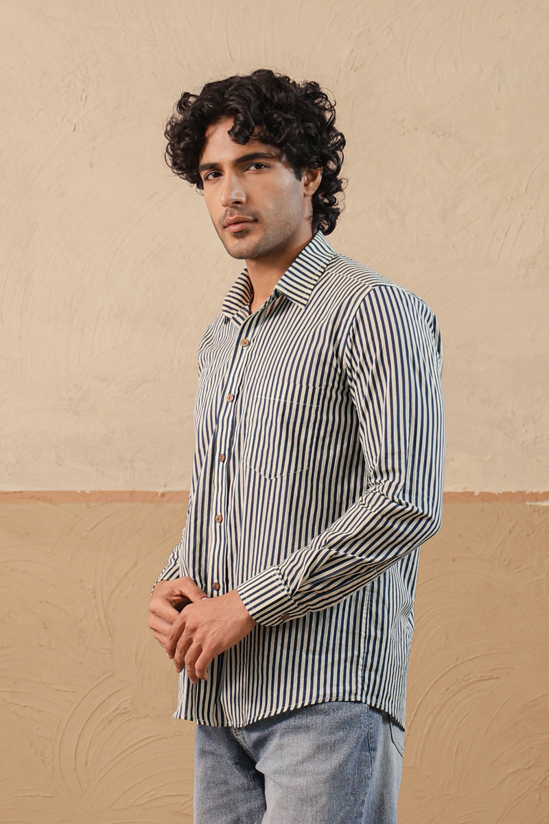 Blue Stripes Full Sleeve Shirt