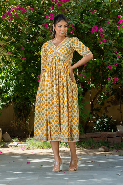 Yellow Buti Nyra Cut Dress