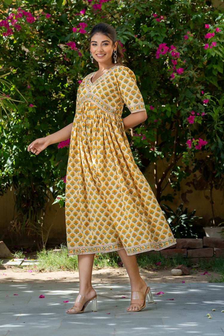 Yellow Buti Nyra Cut Dress