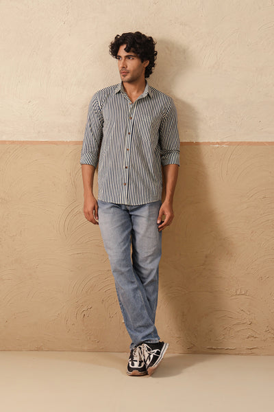 Blue Stripes Full Sleeve Shirt