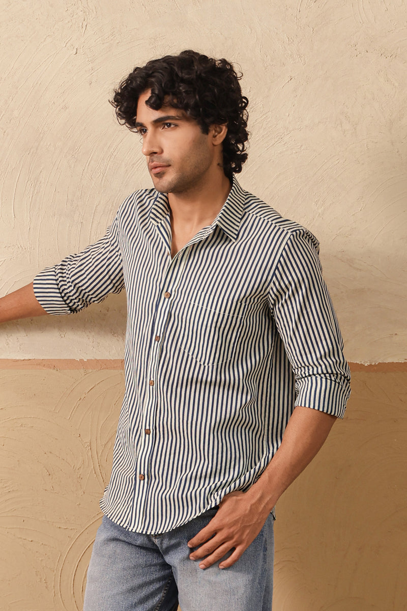 Blue Stripes Full Sleeve Shirt