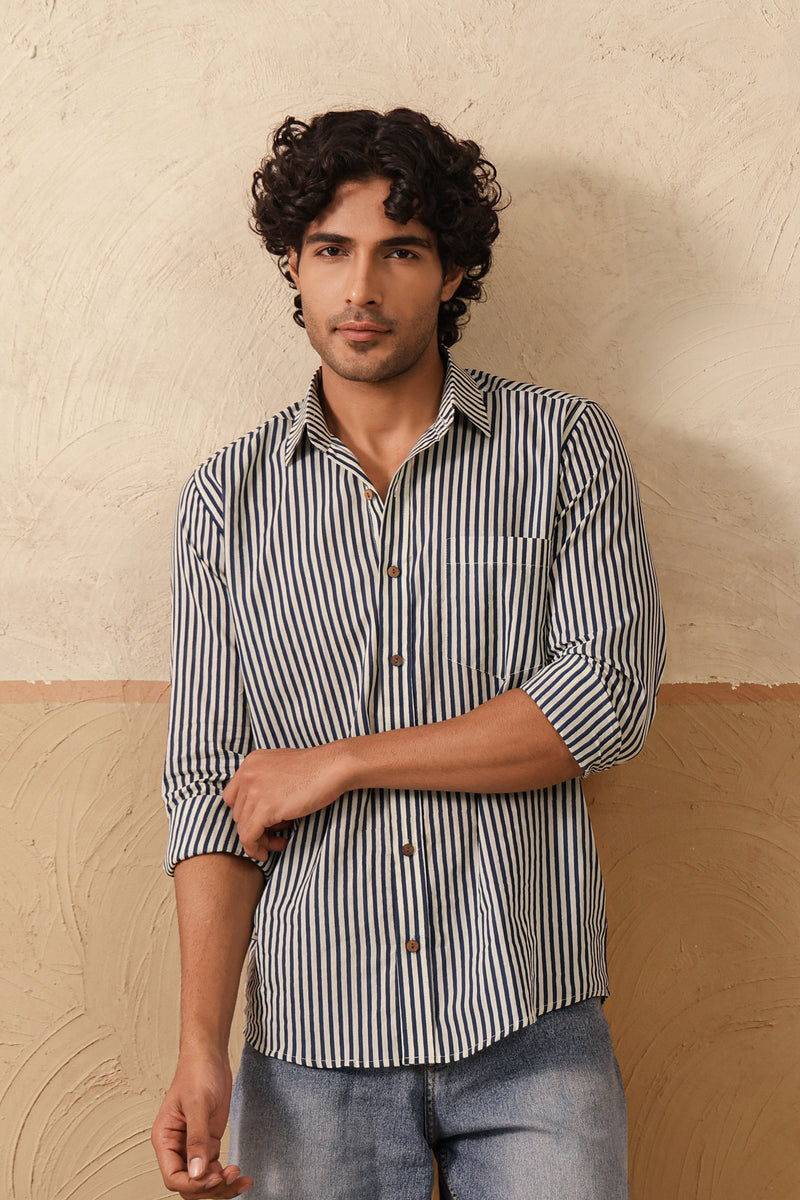 Blue Stripes Full Sleeve Shirt