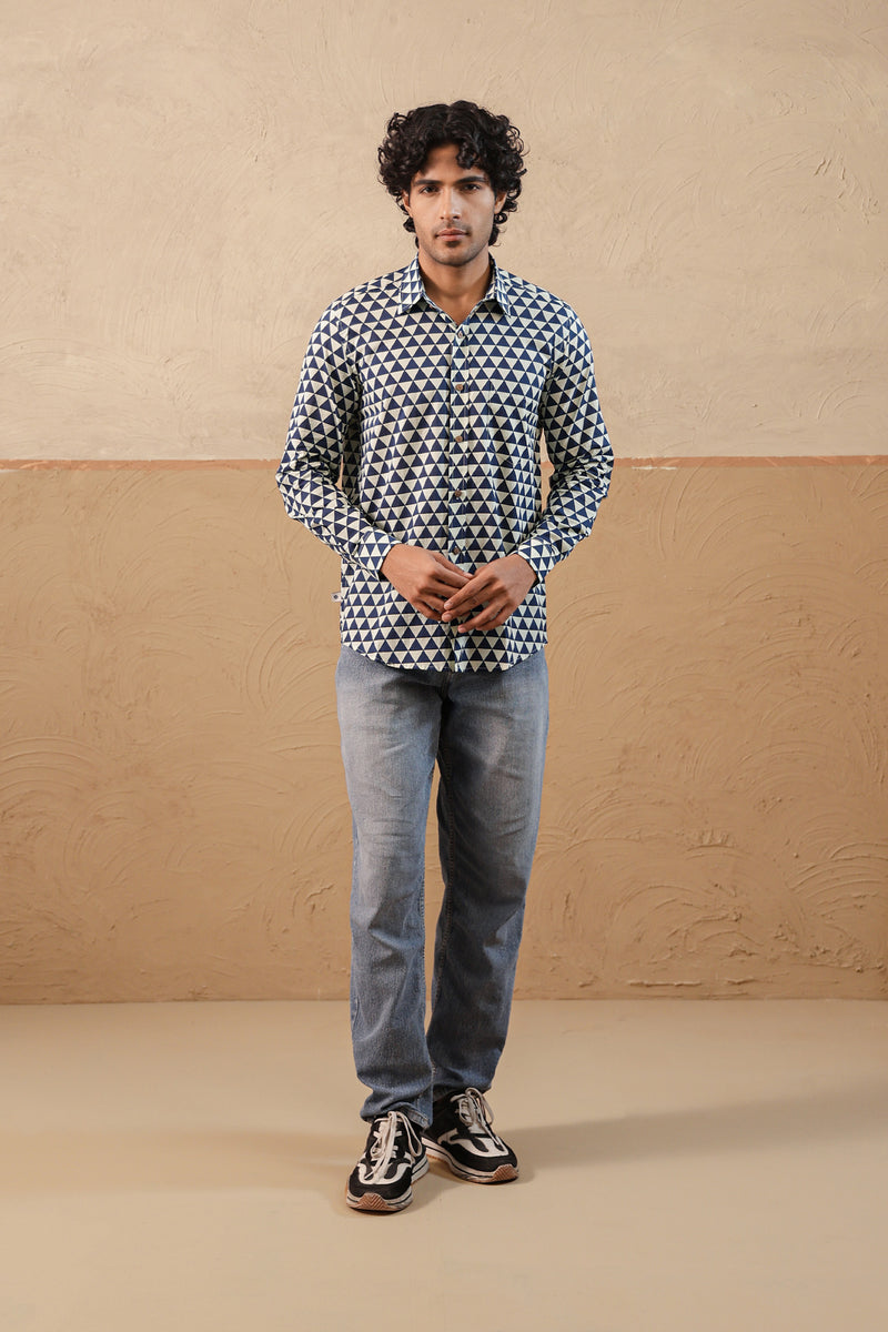 Blue Pyramid Full Sleeve Shirt