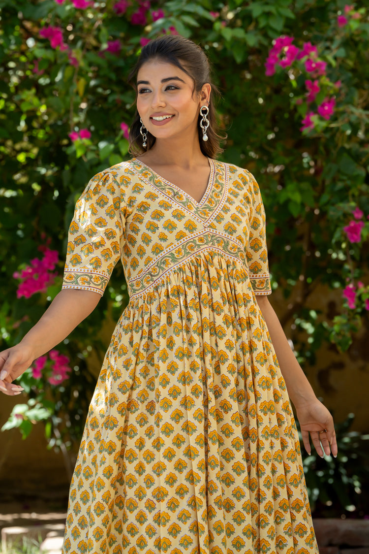 Yellow Buti Nyra Cut Dress