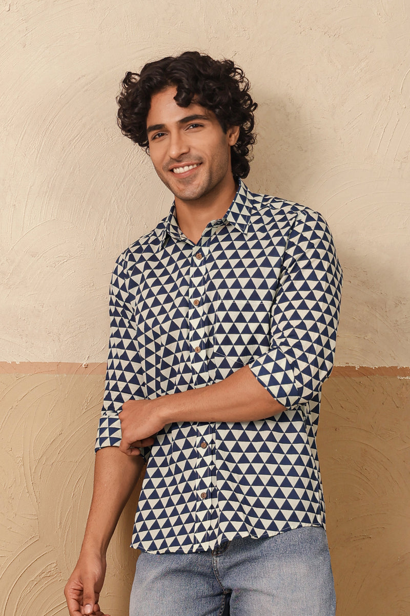 Blue Pyramid Full Sleeve Shirt