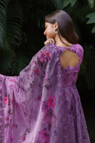 Riya Purple Dress With Dupatta