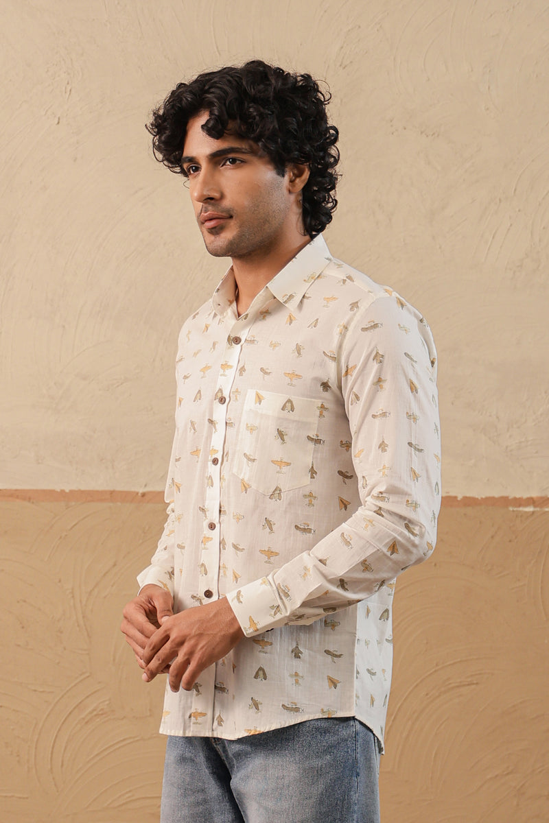 Brown Yellow Aero Full Sleeve Shirt