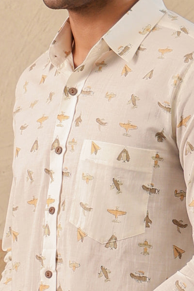 Brown Yellow Aero Full Sleeve Shirt