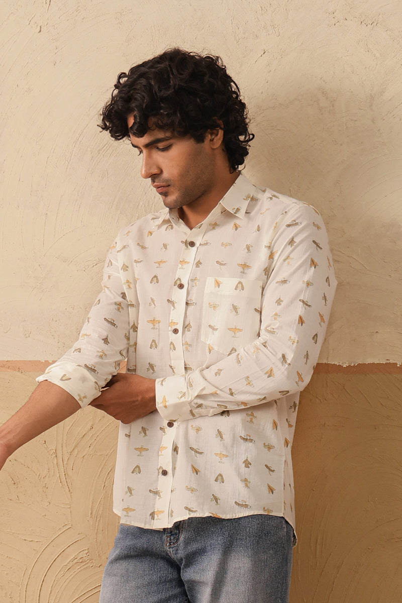 Brown Yellow Aero Full Sleeve Shirt