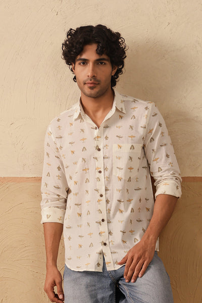 Brown Yellow Aero Full Sleeve Shirt