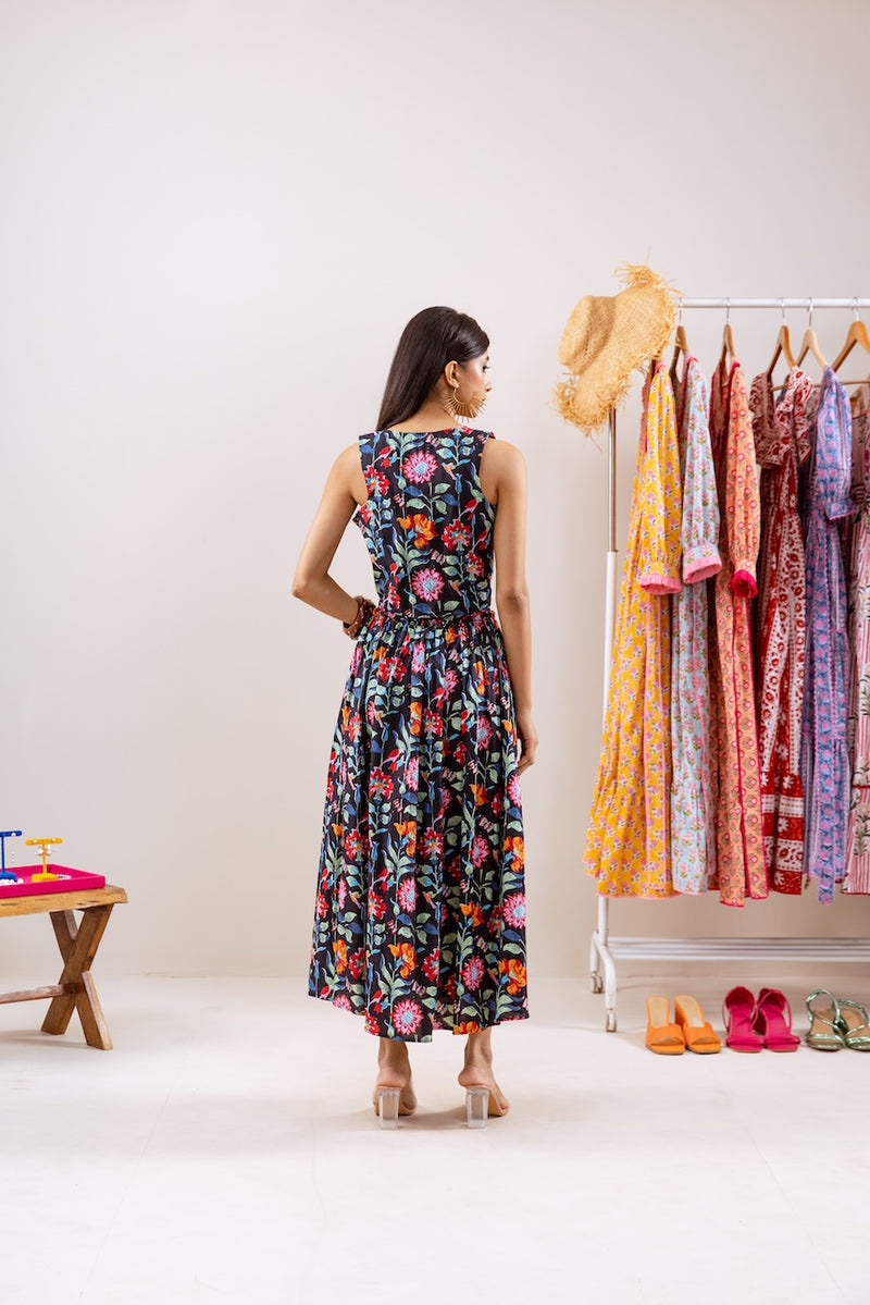 Black Floral Skirt Co-Ord Set