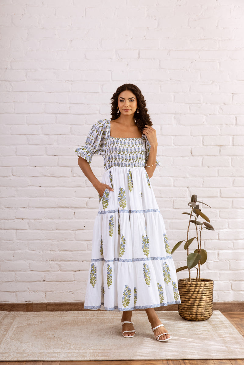 Turquoise Green Tier Maxi