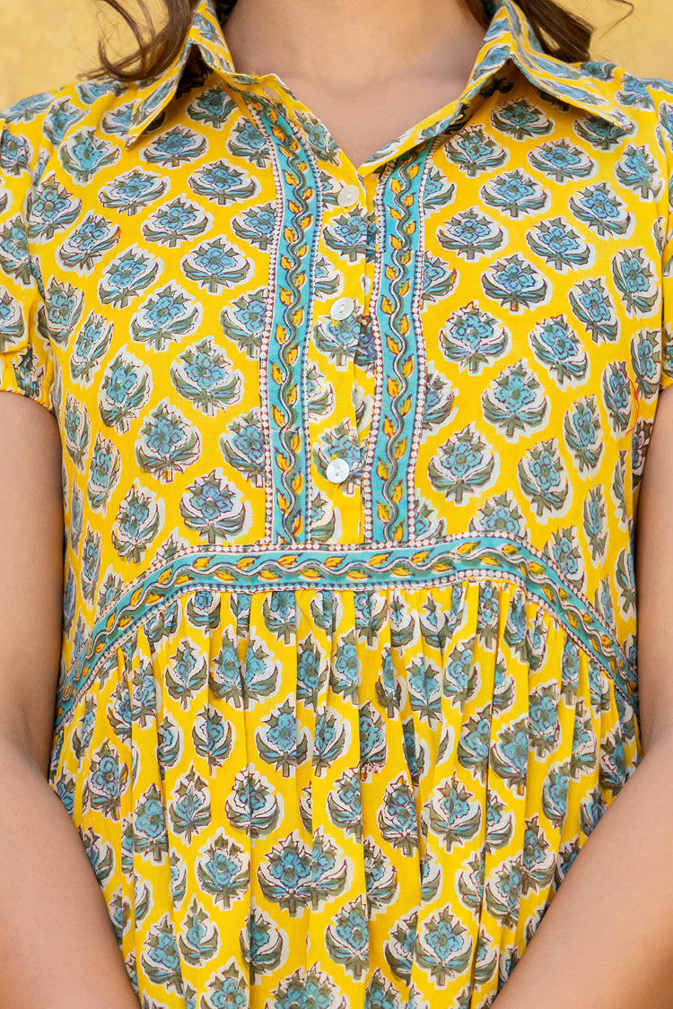 Sachi - Yellow Buti Midi Dress