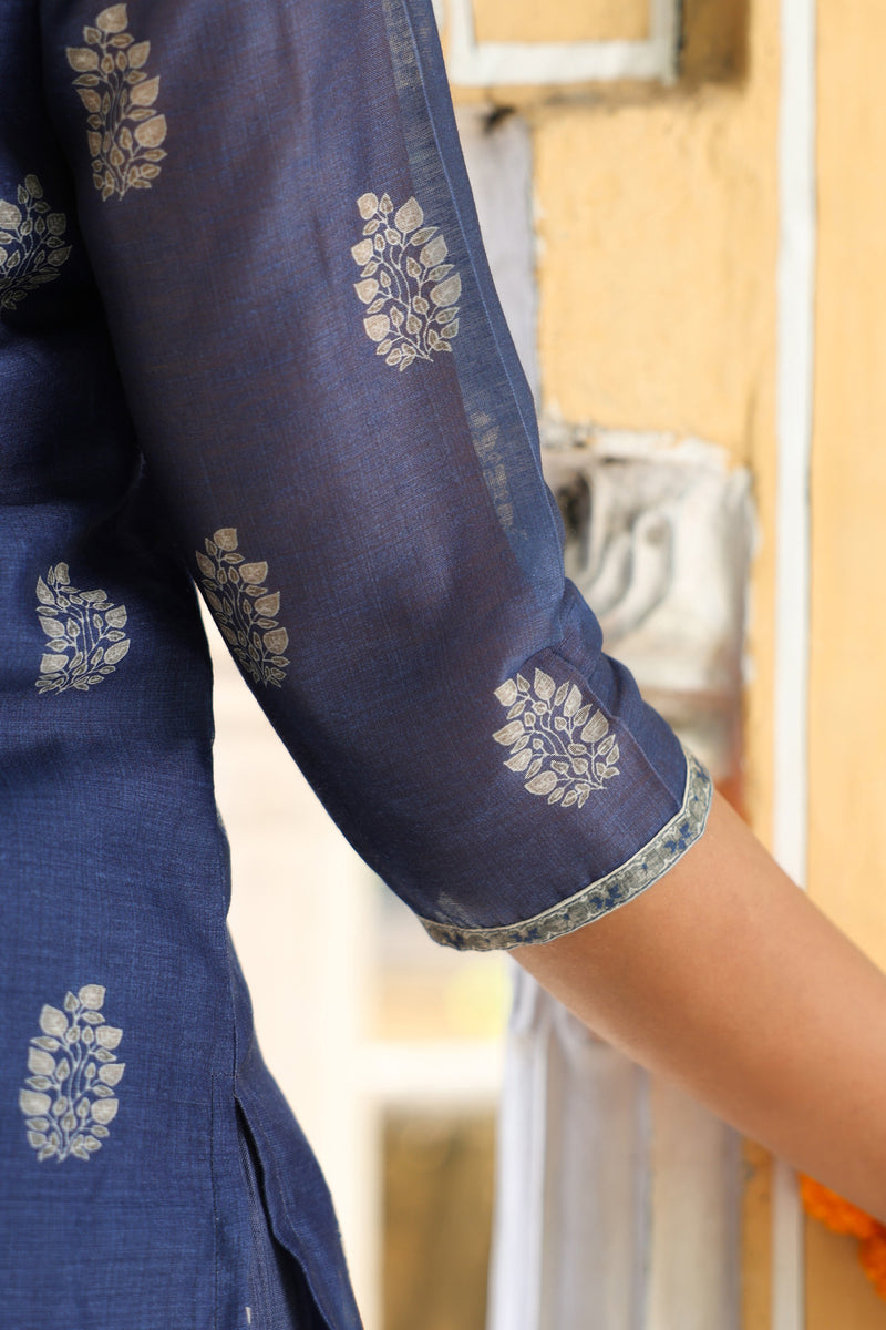 Blue Chanderi Suit Set