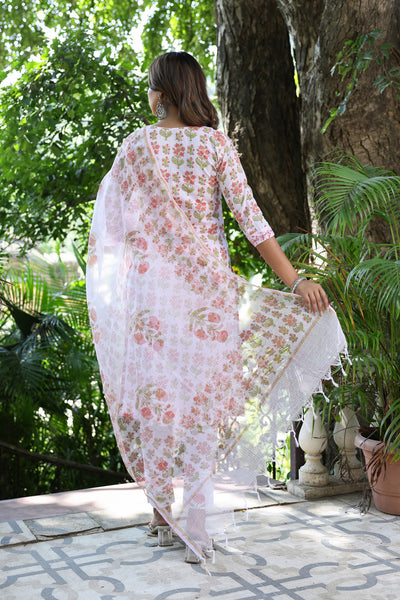 Peach Mughal Baag Kurta Set