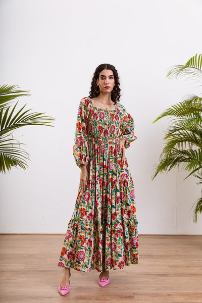 Floral Smocked Maxi
