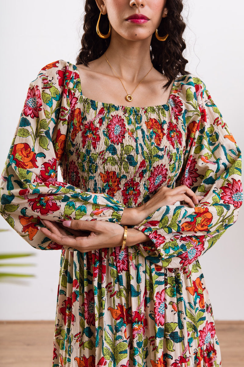 Floral Smocked Maxi