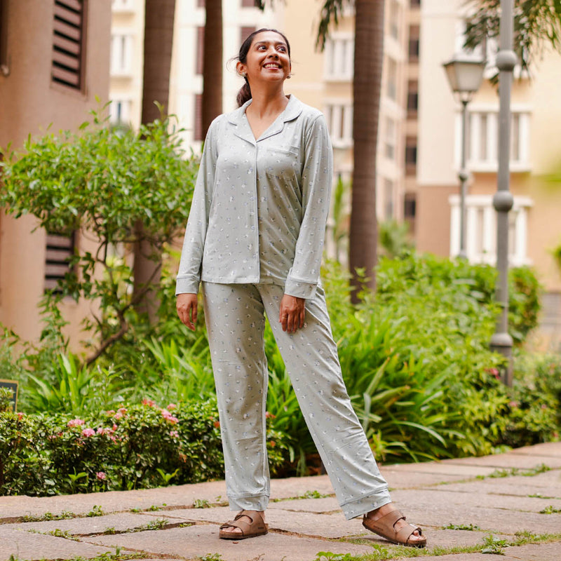SAGE GREEN FLORAL PYJAMAS