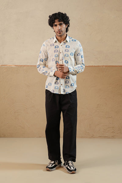Multi Grey Elephant Full Sleeve Shirt